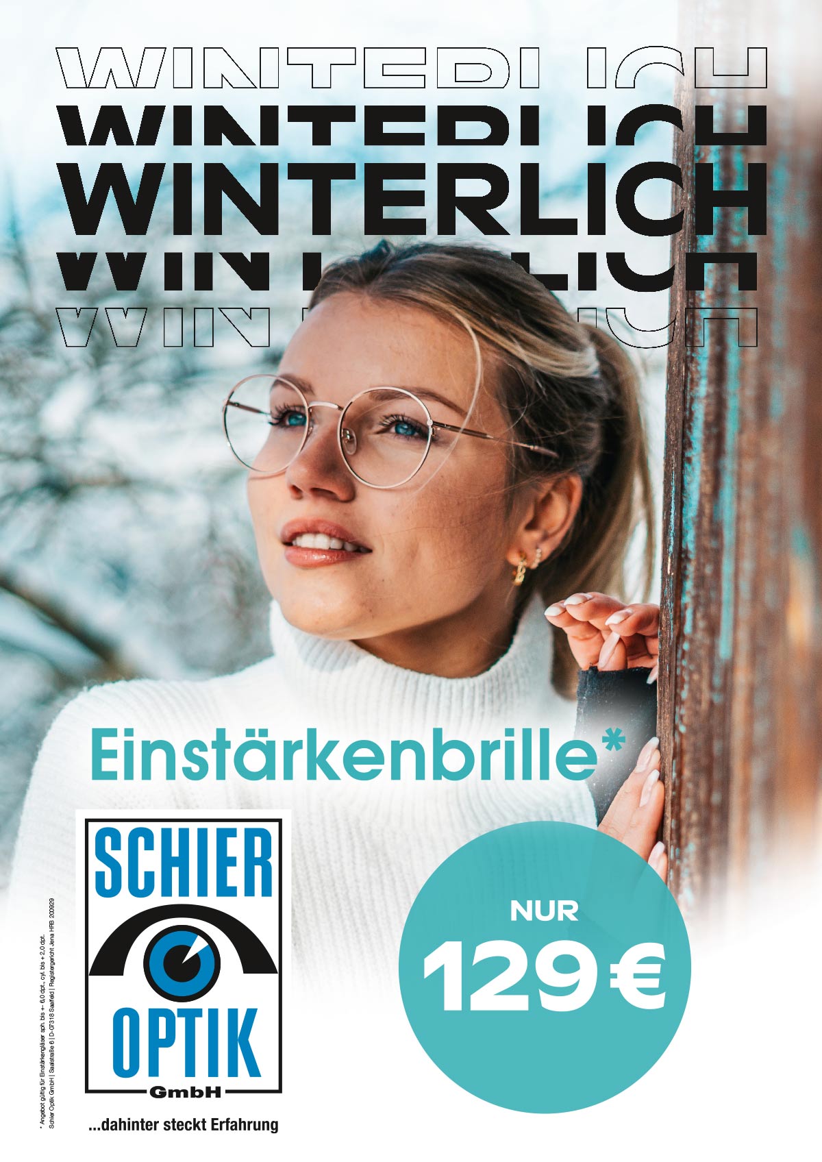 Einstärken-Brille-Aktion Winterlich 2023 Schier Optik Saalfeld Thüringen