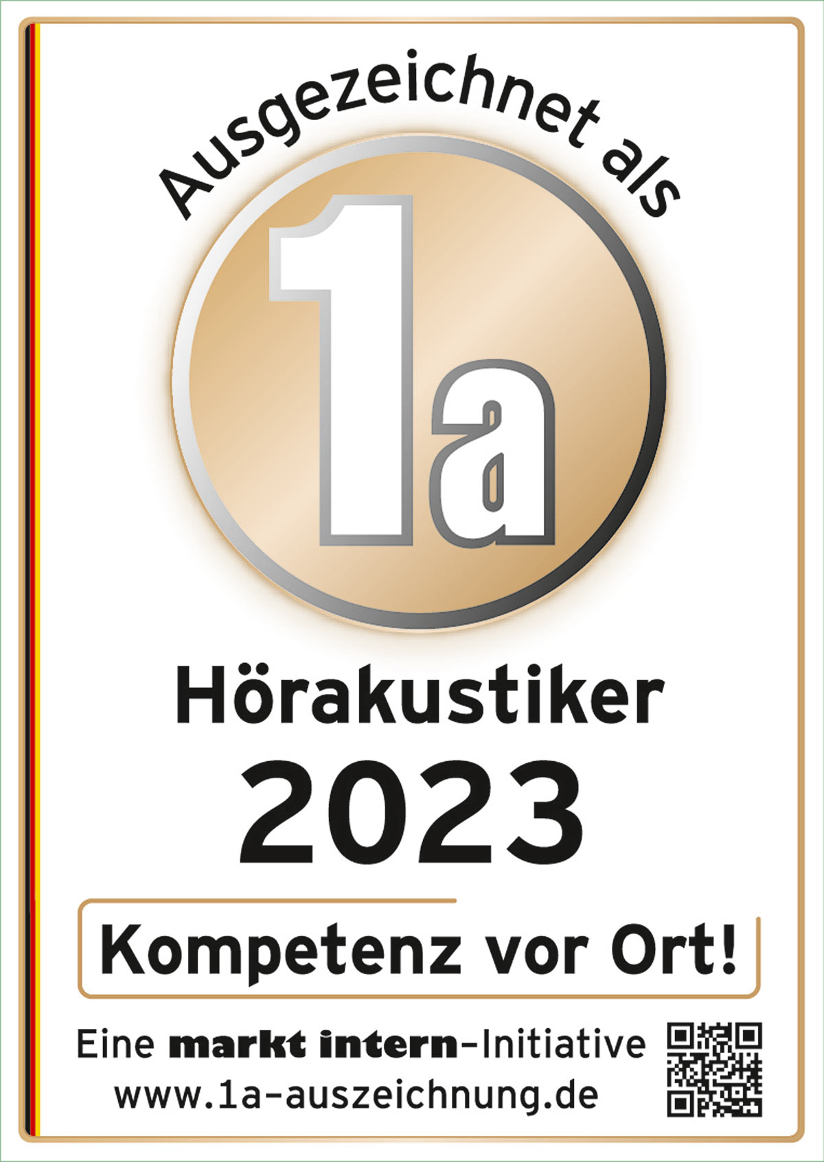 Aushezeichnet als Hörakustiker 2023 - Schier Optik Saalfeld/Neuhaus
